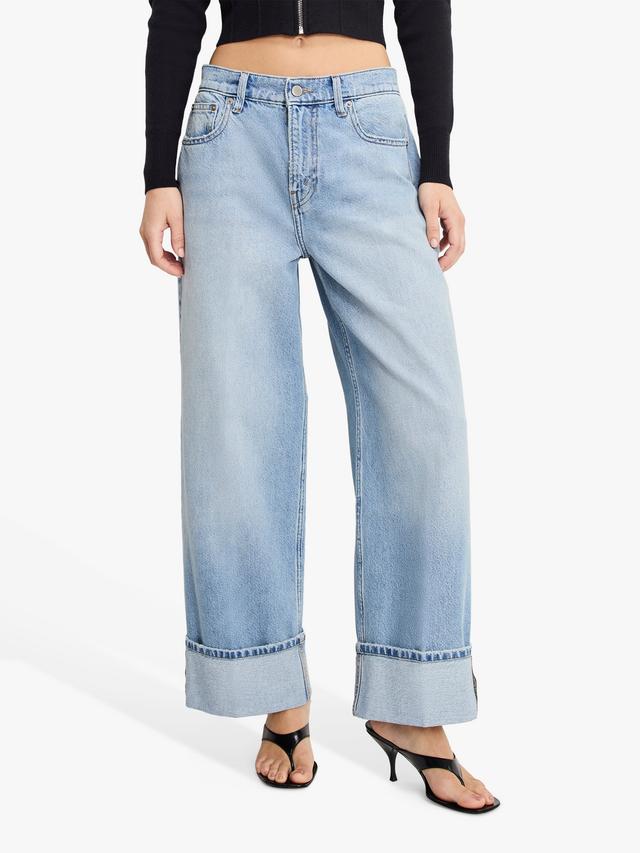 Good American Good Standard Baggy Mid Women's Jeans - Light Blue - Size 28