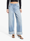 Good American Good Standard Baggy Mid Women's Jeans - Light Blue - Size 28