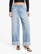 Good American Good Standard Baggy Mid Women's Jeans - Light Blue - Size 28