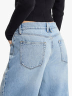 Good American Good Standard Baggy Mid Women's Jeans - Light Blue - Size 28