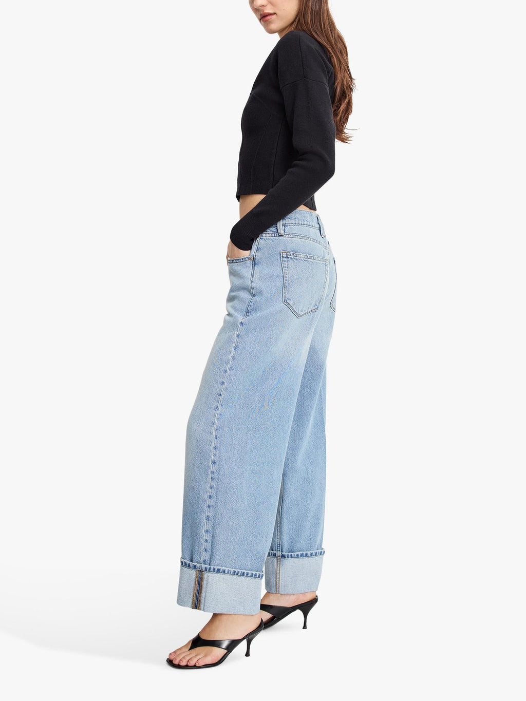 Good American Good Standard Baggy Mid Women's Jeans - Light Blue - Size 28