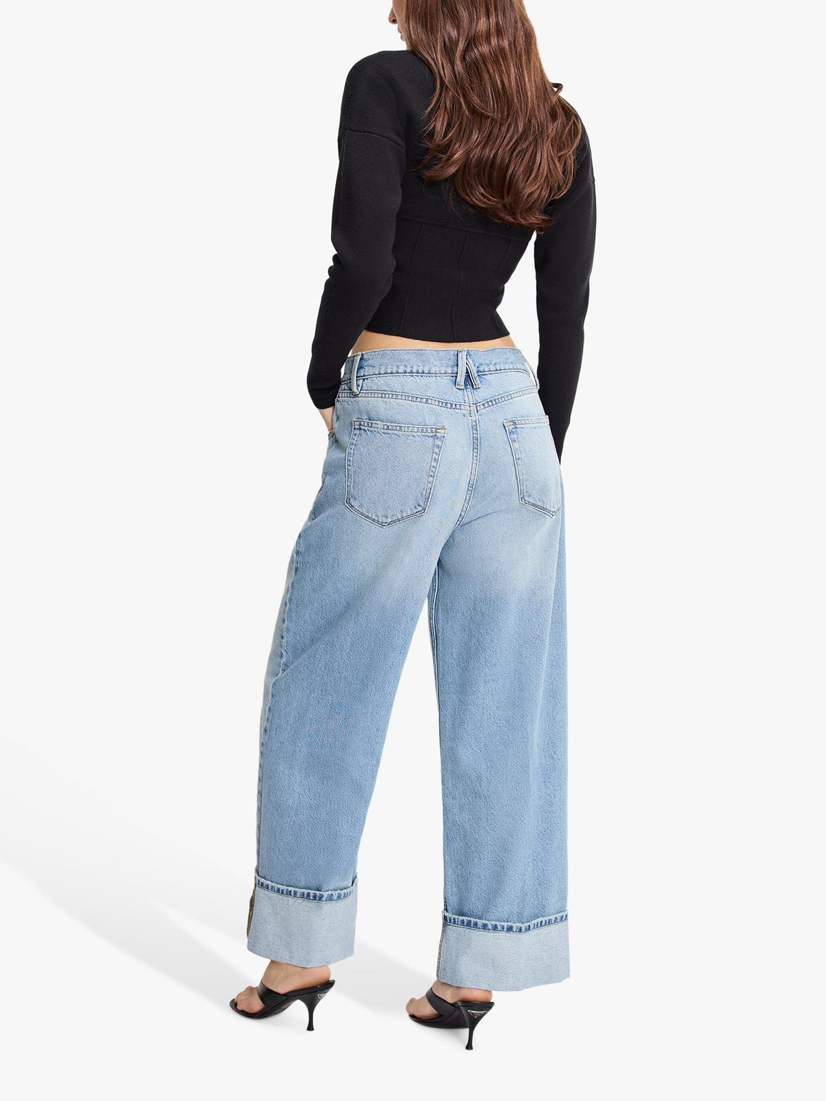 Good American Good Standard Baggy Mid Women's Jeans - Light Blue - Size 28
