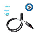Solar Panel Extension Cable with Male to Female Solar Connectors (Single) Renogy