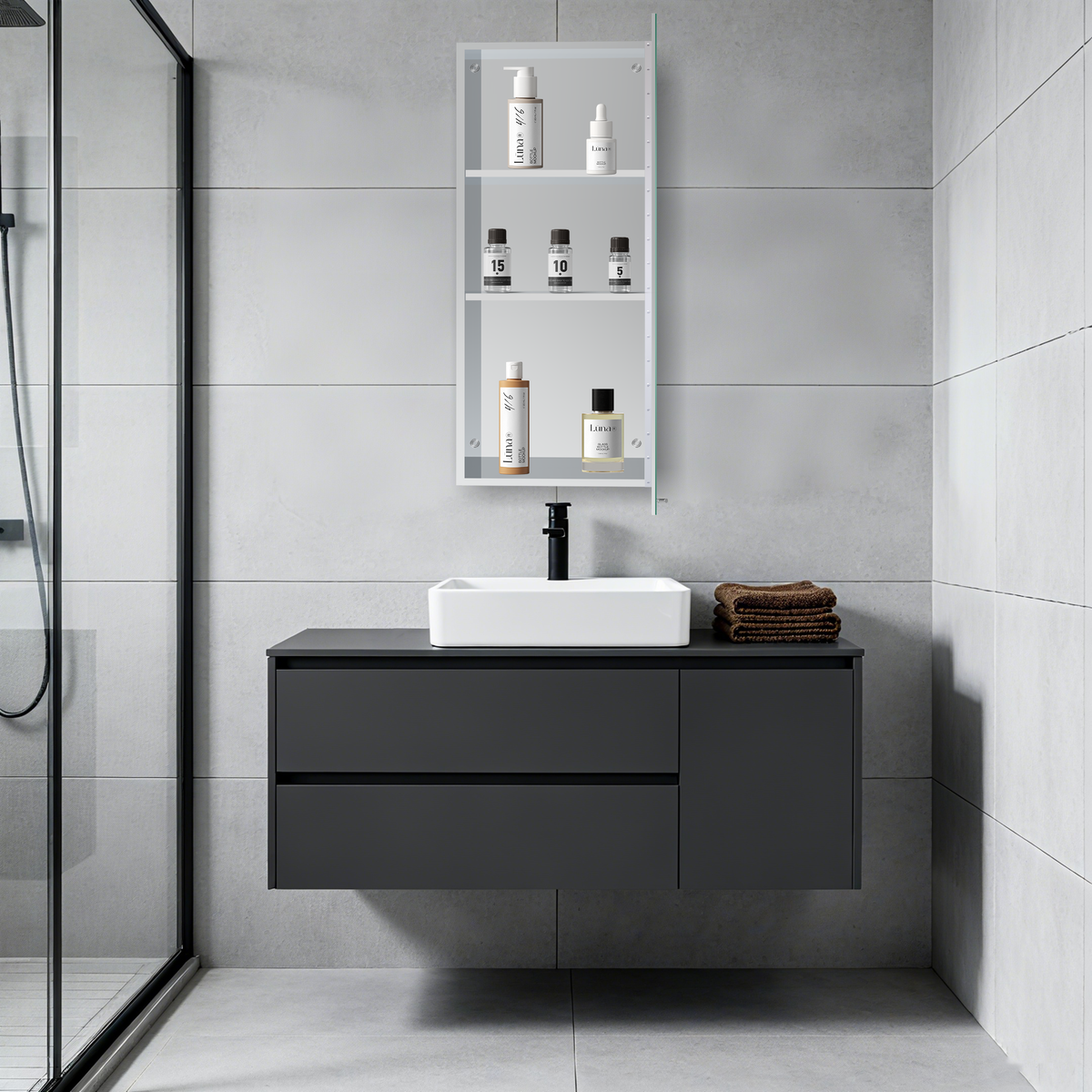 Revo  Non Illuminated Mirror Cabinet