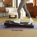 DeerRun Z10 Upgrade Full-screen Smart Walking Pad Treadmill with remote control 12% Auto Incline - Black, More Light, More Thin