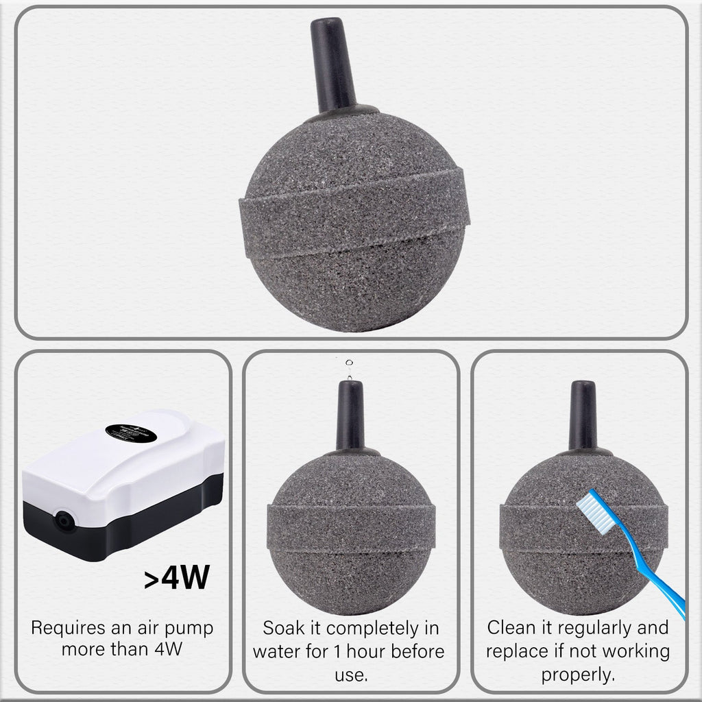Aquarium Air Stone – 10 Pack Round Air Stone Ball Diffusers for Fish Tank Air Pumps