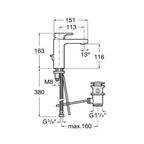 L90 Chrome Basin Mixer Tap With Pop-Up Waste