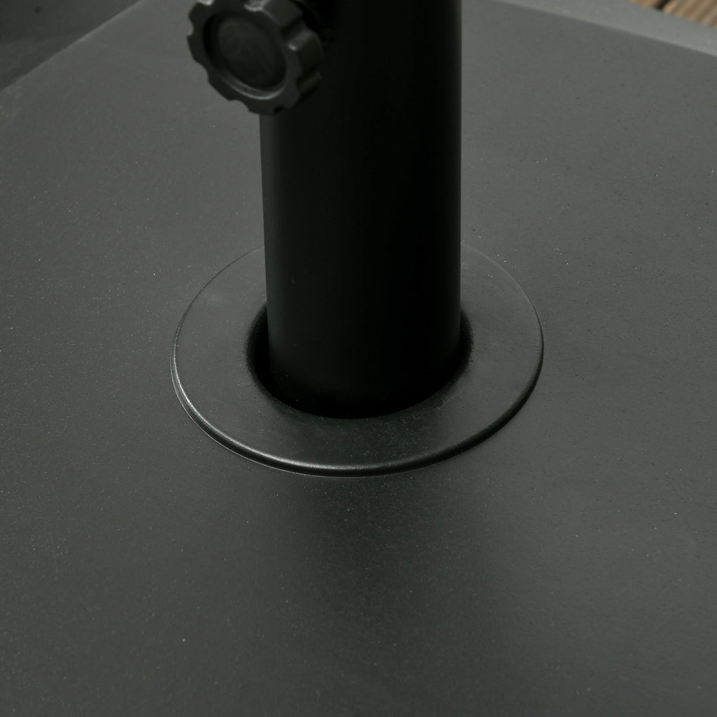 Garden Parasol Base Holder with Wheels & Brakes, 43kg Water or 60kg Sand Filled, Black