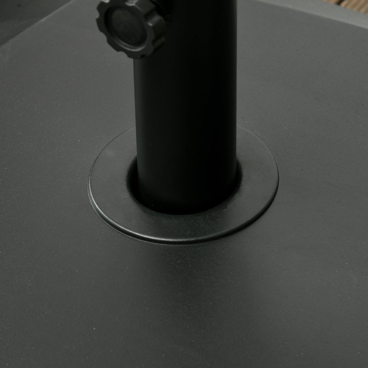 Garden Parasol Base Holder with Wheels & Brakes, 43kg Water or 60kg Sand Filled, Black