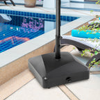 Garden Parasol Base Holder with Wheels & Brakes, 43kg Water or 60kg Sand Filled, Black