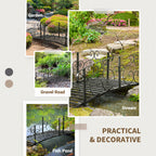 6FT Steel Arch Decorative Arc Landscaping Bridge with Safety Siderails for Backyard, Black