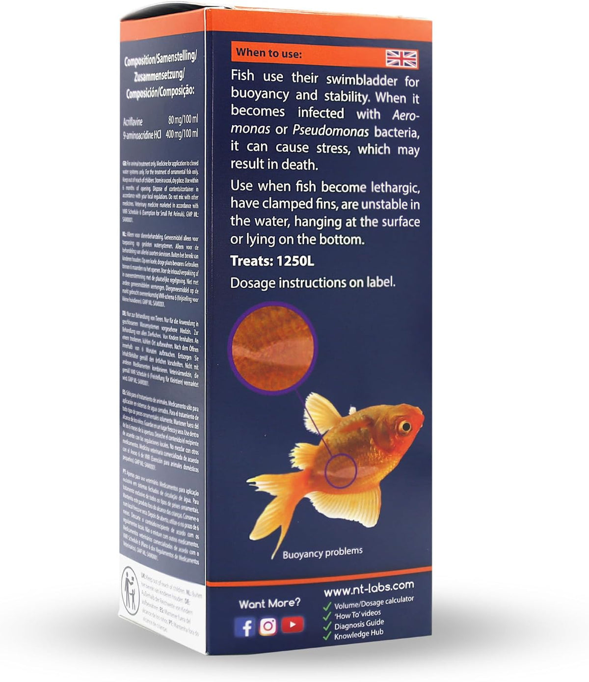 NT Labs Swimbladder Aquarium Tropical Cold Water Fish Tank Disease Treatment