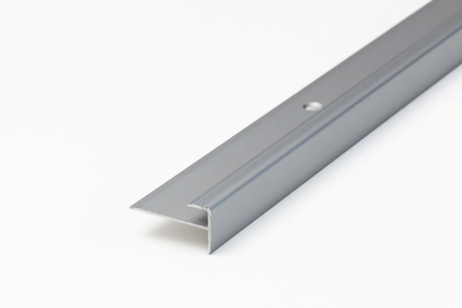 5 mm aluminium stair nosing outer corner silver LVT F5