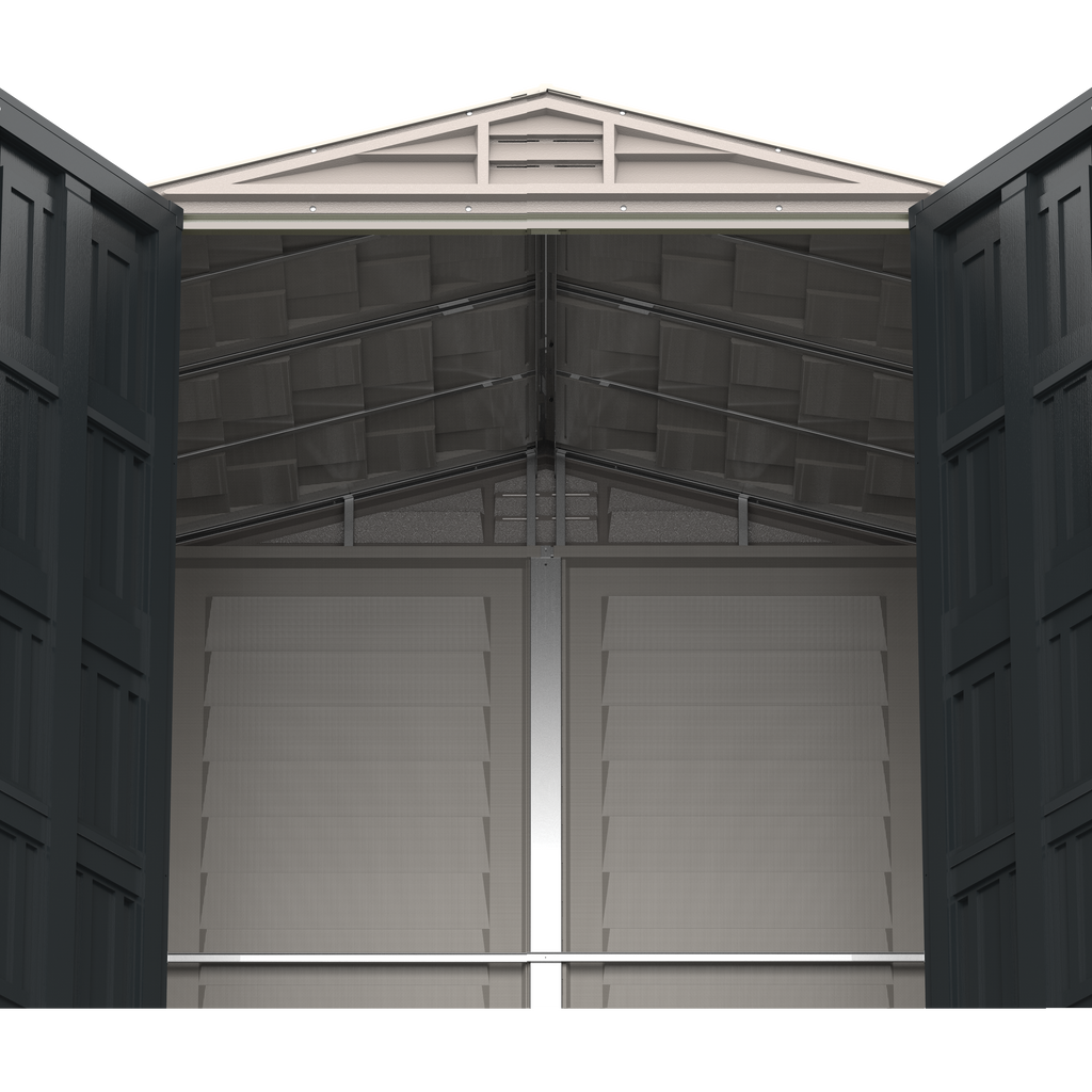 Duramax YardMate Plus 5 ft. 6 in. x 5ft. 6 in. Gray Vinyl Storage Shed with Molded Floor 35525
