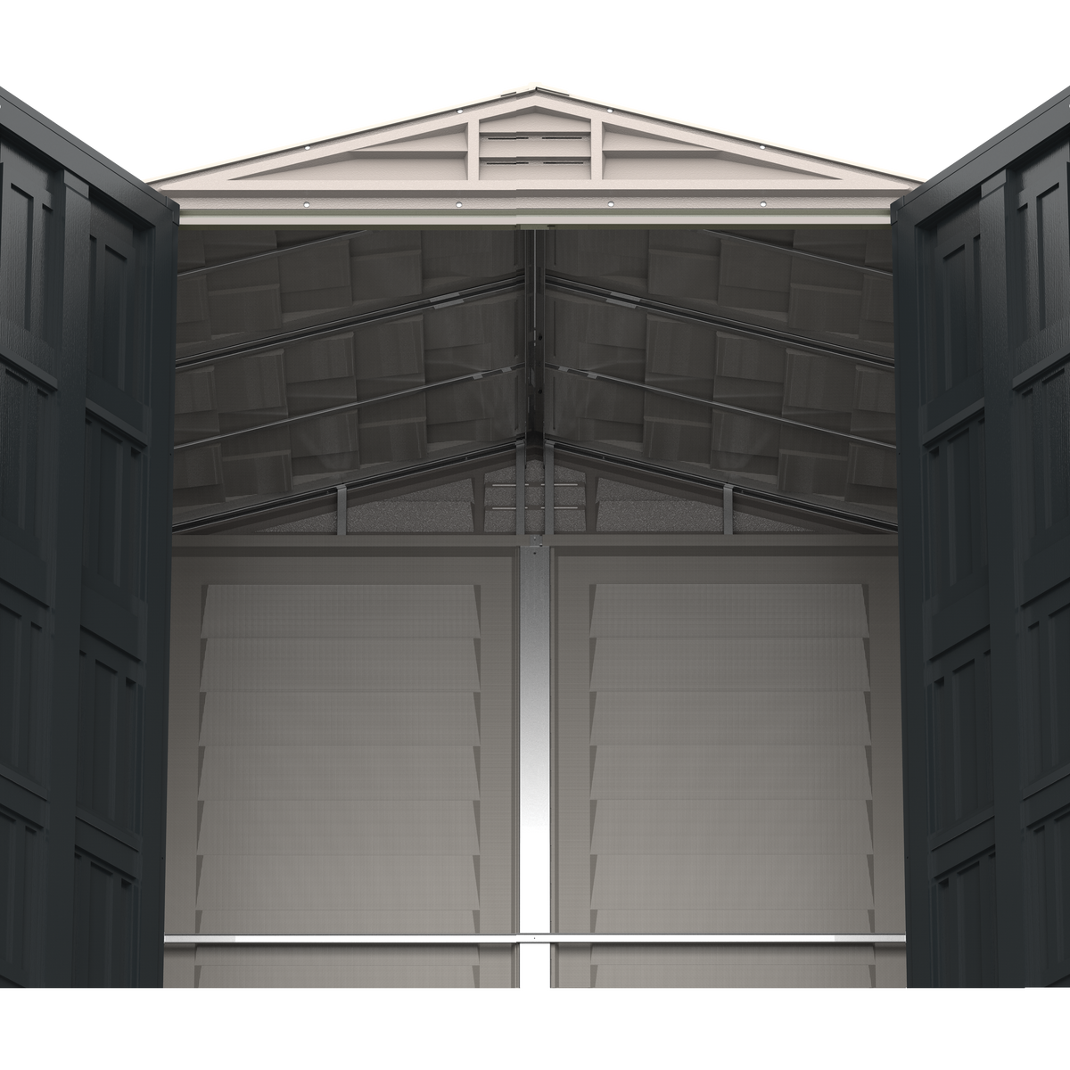 Duramax YardMate Plus 5 ft. 6 in. x 5ft. 6 in. Gray Vinyl Storage Shed with Molded Floor 35525