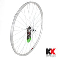 KX Hybrid 700C Road Front Bike Wheel Single Wall Rim Brake Solid Axle Silver