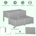 4 Piece Raised Garden Bed with Legs, Self-Watering Planter Box Raised Bed to Grow Flowers, Herbs & Vegetables, Gray