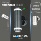 4lite Marinus GU10 Bi-Directional Outdoor Wall Light without PIR - Stainless Steel