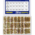 MINHER M4 M5 M6 Bolts and Nuts Assortment Kit 720PCS Hex Screws Nuts & Washers Set - color: M4, M5, M6 (720PCS)