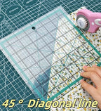 Quilting Rulers,5 Quilting Square Rulers(2.5",3.5",5", 6.5", 8") - color: Light Blue