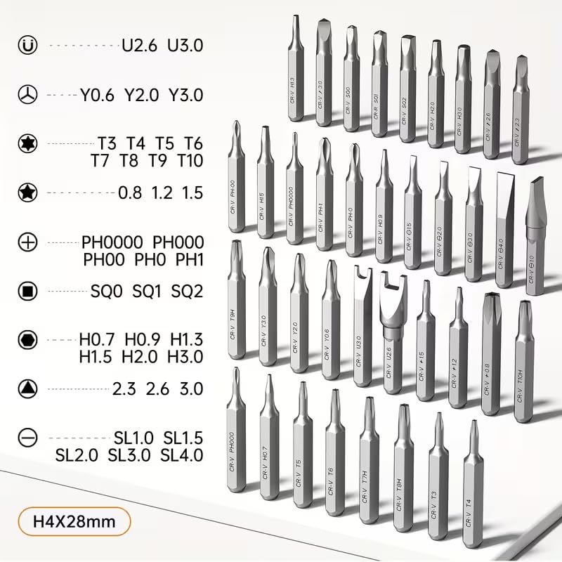 Small Precision Electric Screwdriver 46-in-1, Mini Rechargeable Cordless Electric Screwdriver, Precise Power Tool Drill High Torque for Computer or Household Repair Tool Set