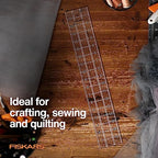 Fiskars 3" x 18" Acrylic Sewing & Quilting Ruler with Gridlines, Clear - size: 3" x 18"