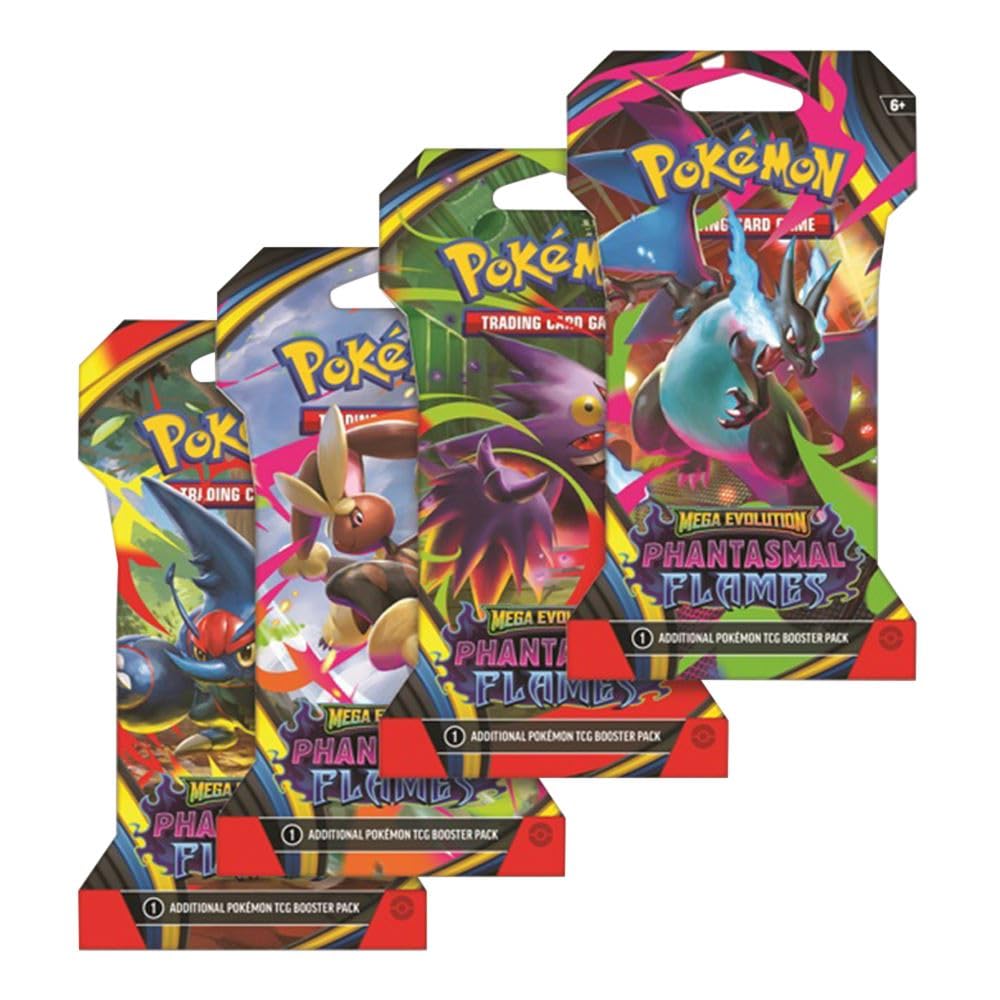 Pokemon TCG: Mega Evolution Phantasmal Flames Sleeved Booster Pack Lot - 8 Packs