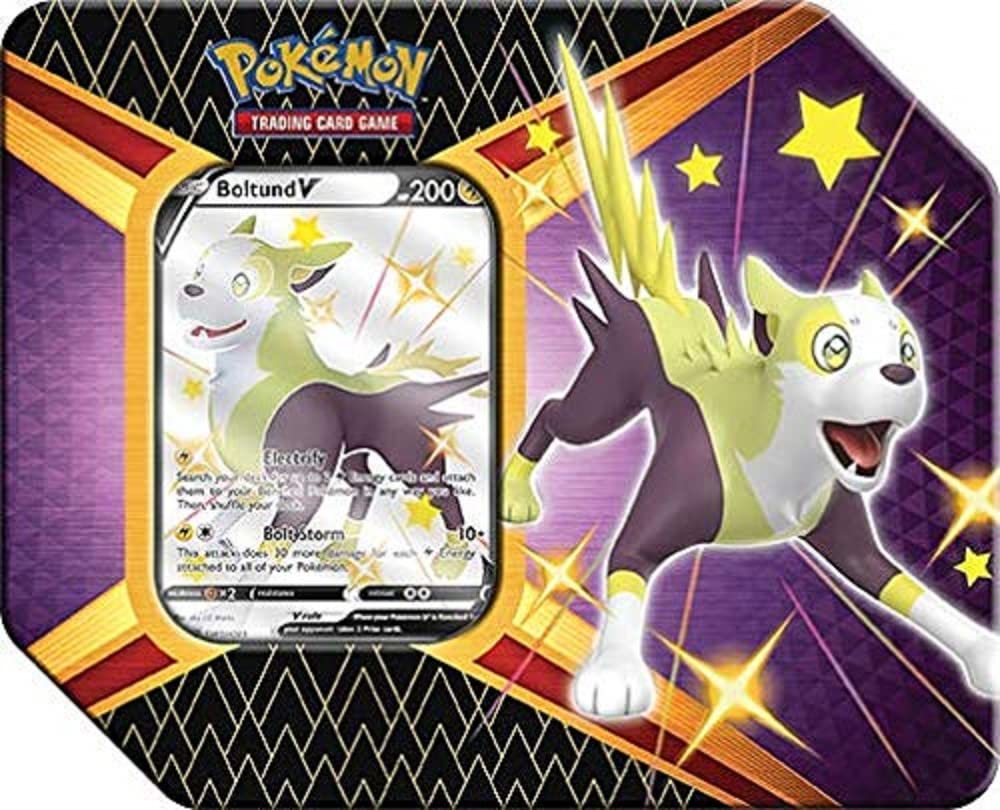 Pokémon TCG - Shining Fates - V Tin - Eldegoss V, Boltund V or Cramorant V (one at Random)