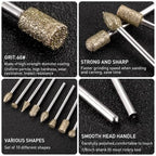 shengbenhao Diamond Grinding Burr Bit Set Compatible with Dremel 20Pcs