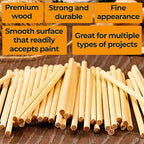 Hardwood Dowel Rods 6 inch - 3/16 Wood Craft Dowels for Woodworking Projects - 50 pcs - Model Building, Games, Kids Crafts, Home Decor - size: 3/16 x 6inch x 50pcs