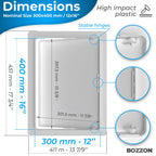 BOZZON Access Panel for Drywall - 12 x 16 in - Wall Hole Cover - Access Door - Plumbing Access Panel for Drywall - Heavy Durable Plastic White - size: 12 x 16