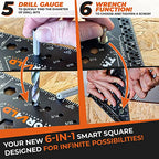 THORVALD 6-in-1 Carpenter Square 7 inch (1/16" Precision) - T Square Multi-Purpose Carpenter Tools : Wrench, Square, Protractor, Ruler, Marking Gauge, Drill Gauge - color: 1 Square