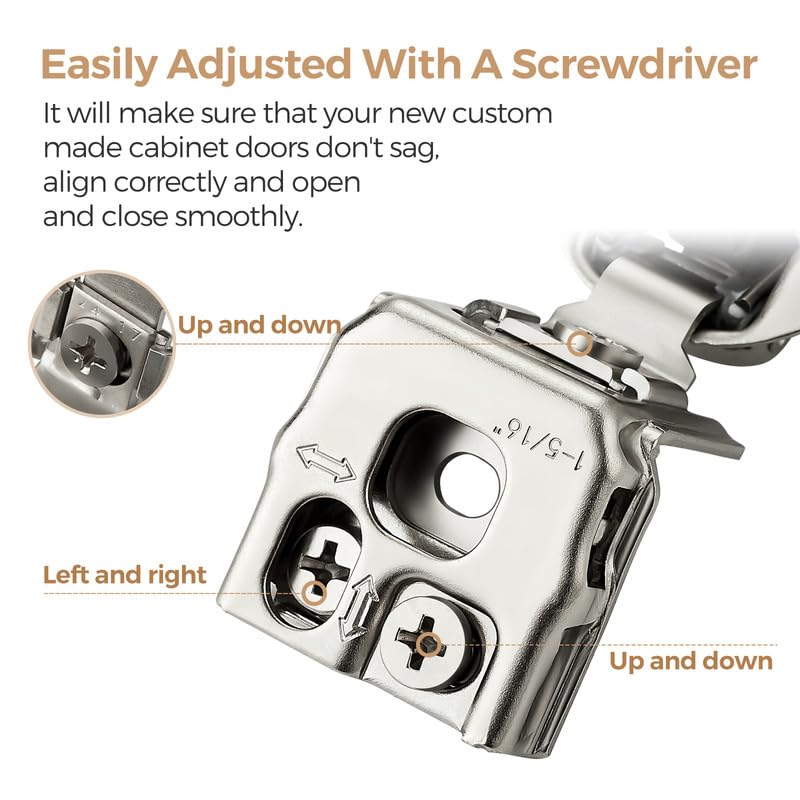 Ravinte 1-5/16 Inch Overlay Soft Close Hinge Kitchen Cabinet Hinges 50 Pack - size: 1-5/16 inch Overlay
