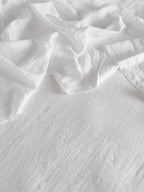 Bedfolk 100% Linen Bedroom Plain Deep Fit King Size Fitted Bed Sheet - Snow