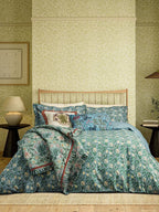 Morris & Co Peony Trellis 200TC Cotton Duvet Cover Set King Size - Multi