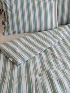 TBCo 200 Thread Count Cotton Double Duvet Cover Bedding Set - Blue Stripe