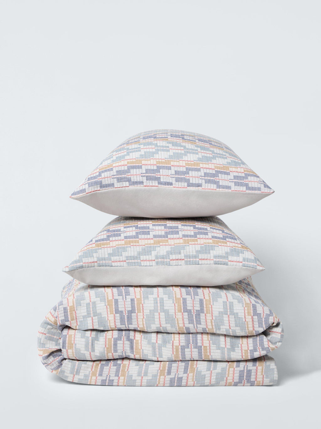 John Lewis Merida Chevron Pure Cotton Jacquard King Duvet Cover Set - Multi