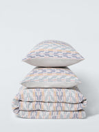 John Lewis Merida Chevron Pure Cotton Jacquard King Duvet Cover Set - Multi