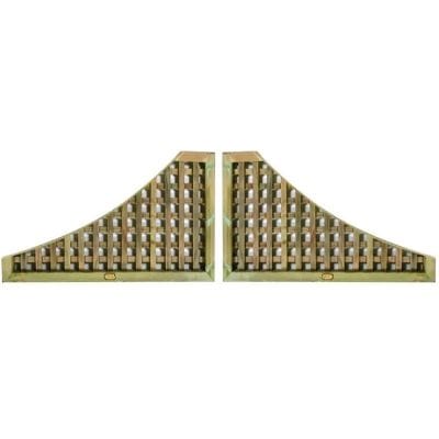 Pair of Winged Lattice Trellis Panels