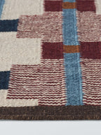John Lewis Calado Geometric Wool Rich Cotton Rug 240 x 170cm - Burnt Umber