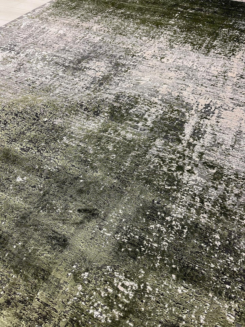 John Lewis Ombre Distressed Rectangular Abstract Rug L180 x W120cm - Green