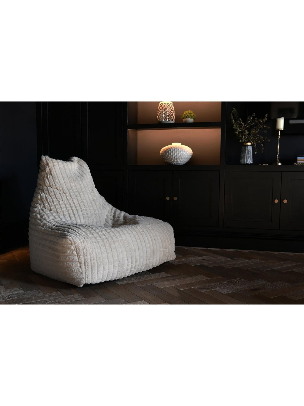 Extreme Lounging Cord Soft Decorative Indoor Seating Beanbag Chair - Natural