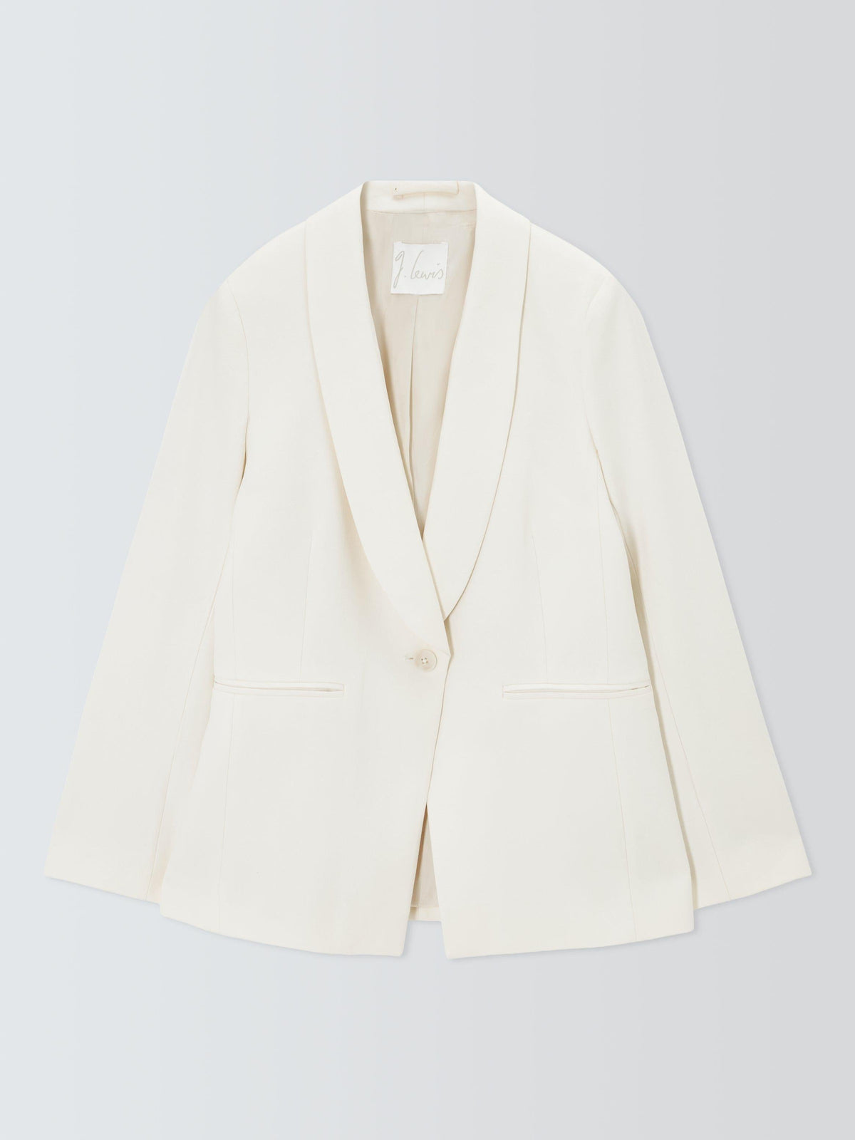 John Lewis Shawl Collar Plain Tailored Women's Jacket - Ecru UK 8