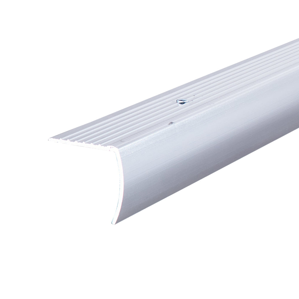 1-1/8 In. X 1-1/8 In. Polished Aluminum Stair Edging w/ Screw Nails