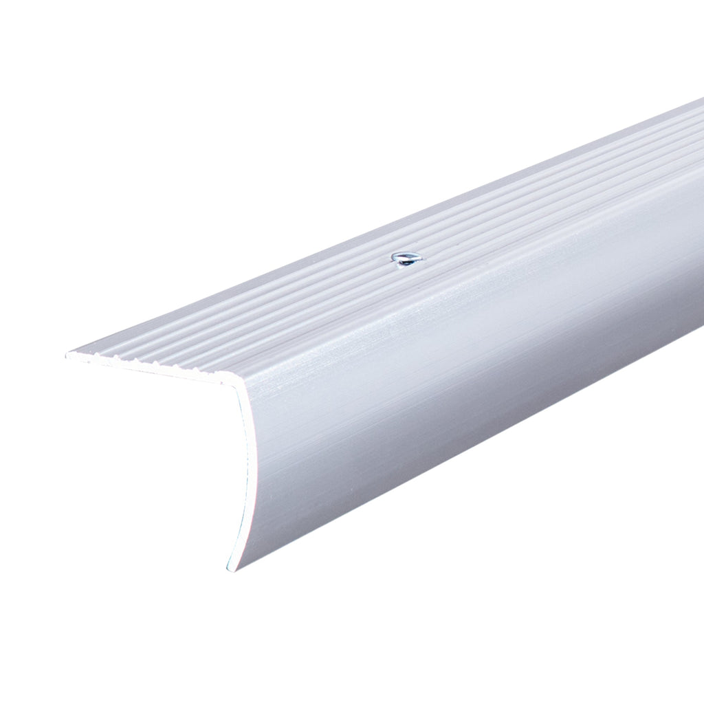 1-1/8 In. X 1-1/8 In. Polished Aluminum Stair Edging w/ Screw Nails