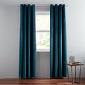 John Lewis Polyester Velvet Pair Lined Eyelet Curtains W228 x D182cm - Teal