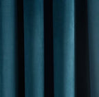 John Lewis Polyester Velvet Pair Lined Eyelet Curtains W228 x D182cm - Teal