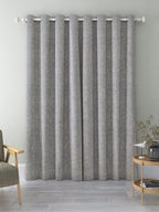 John Lewis Boucle Blackout Lined Eyelet Curtains Pale Grey Storm 228 x 228cm