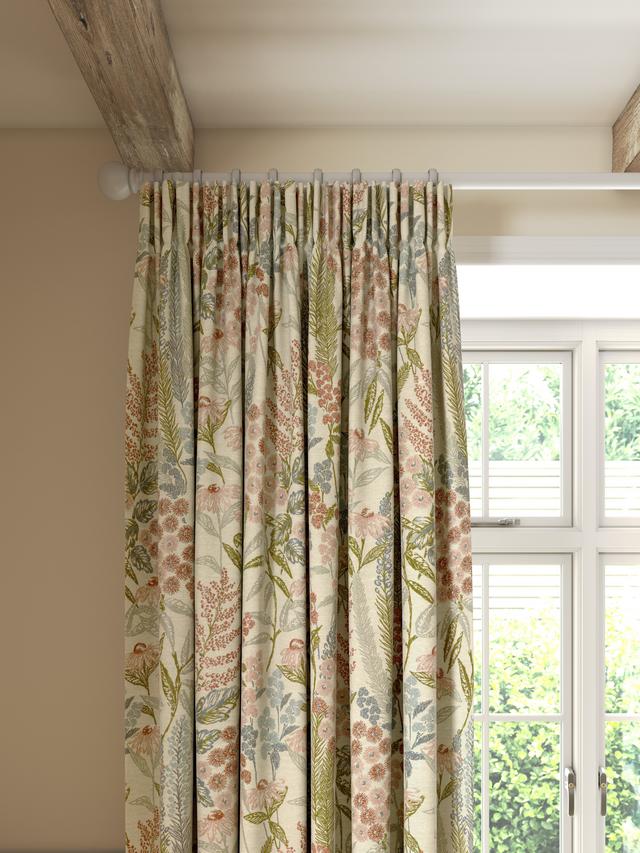 John Lewis Wildflower Weave Lined Pencil Pleat Curtains Multi - W228 x 228cm