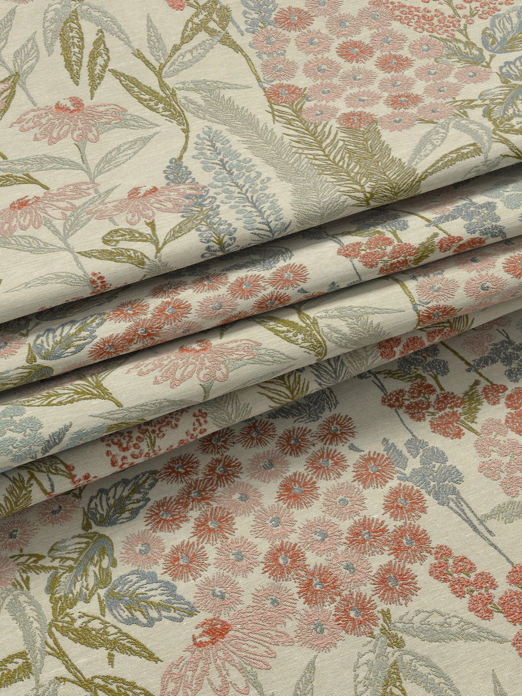 John Lewis Wildflower Weave Lined Pencil Pleat Curtains Multi - W228 x 228cm